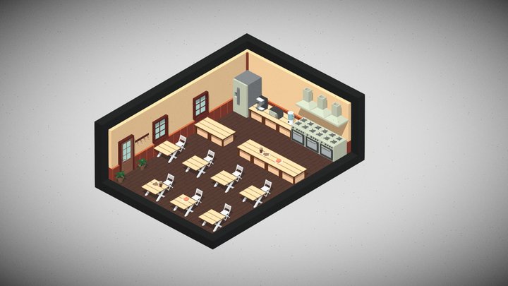 Isometric restaurant 3D Model