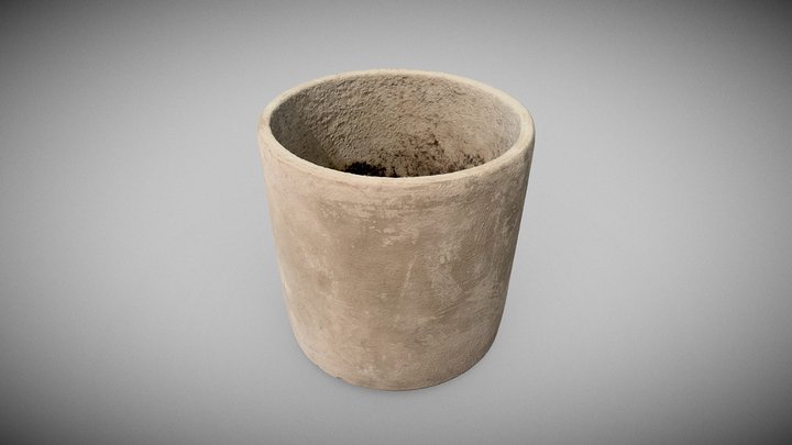 Grey Concrete Pot - RealityScan 3D Model