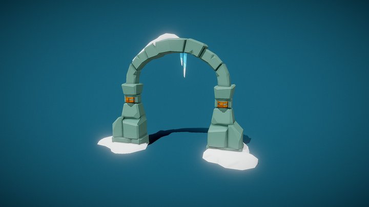 Stone Arch in Low Poly Style 3D Model