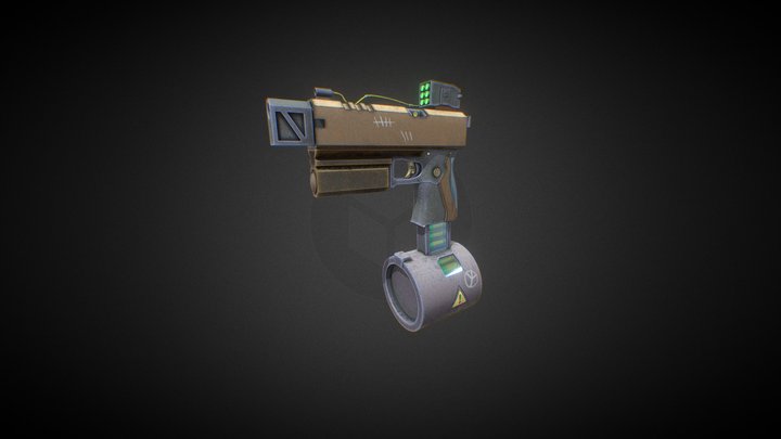 Stylized gun. 3D Model