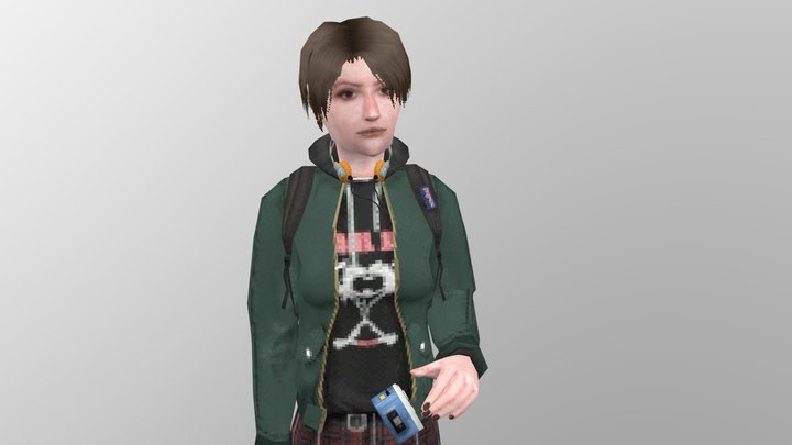 90s Girl - PS1 PSX Style Character (Commission) 3D Model
