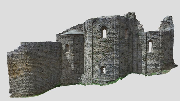 Old Medieval Monastery Ruins Wall Scan 3D Model