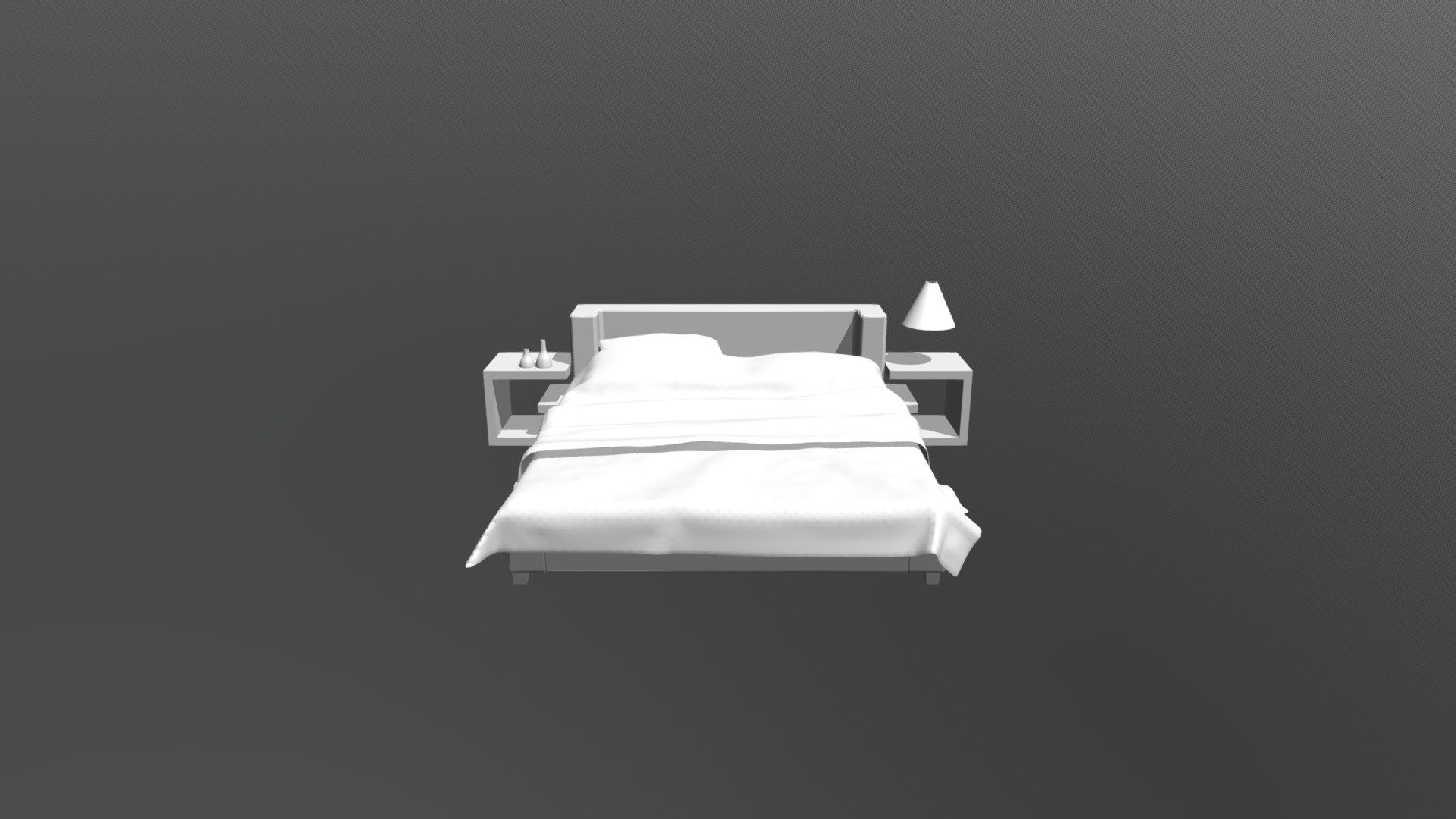 King size bed 3d model