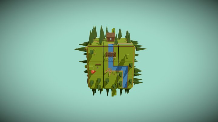 Low Poly Forest scene 3D Model
