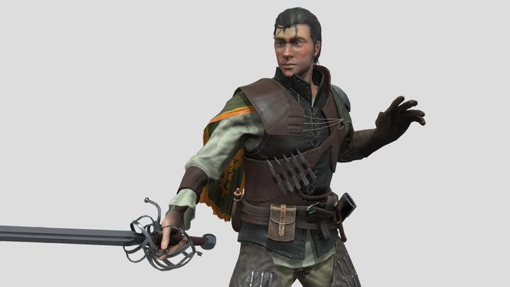 Black Company Mercenary (Rig) 3D Model