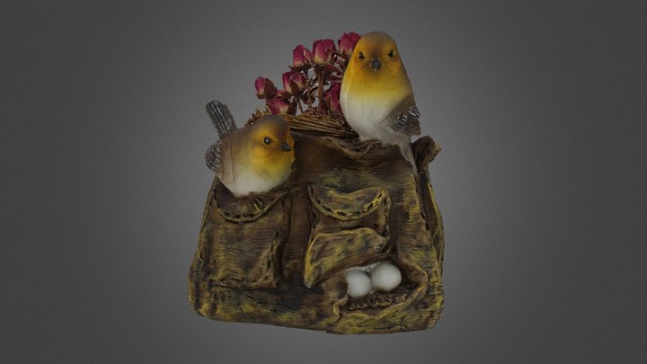 Birds & roses 3D Model