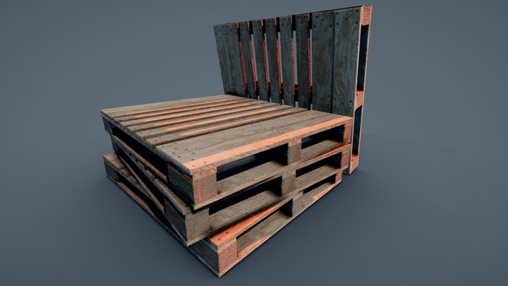 Wood Block Pallet 3D Model