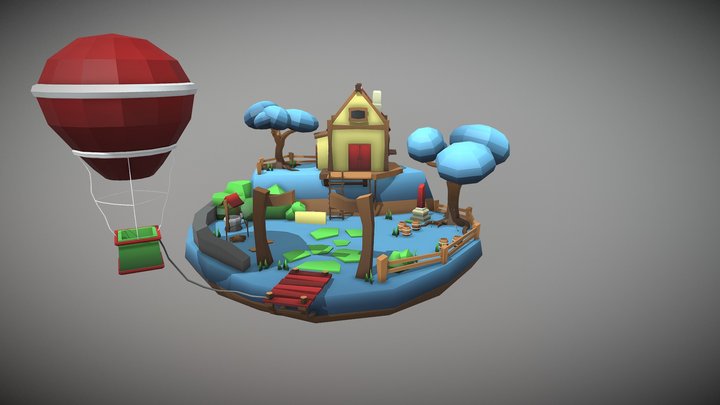Island Diorama 3D Model