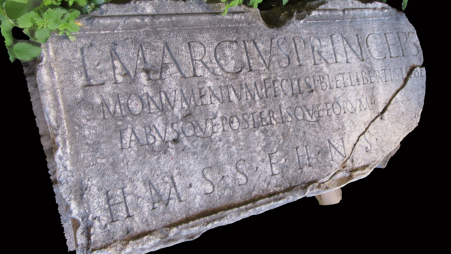 Roman epigraph  in Piazza Domitilla 2