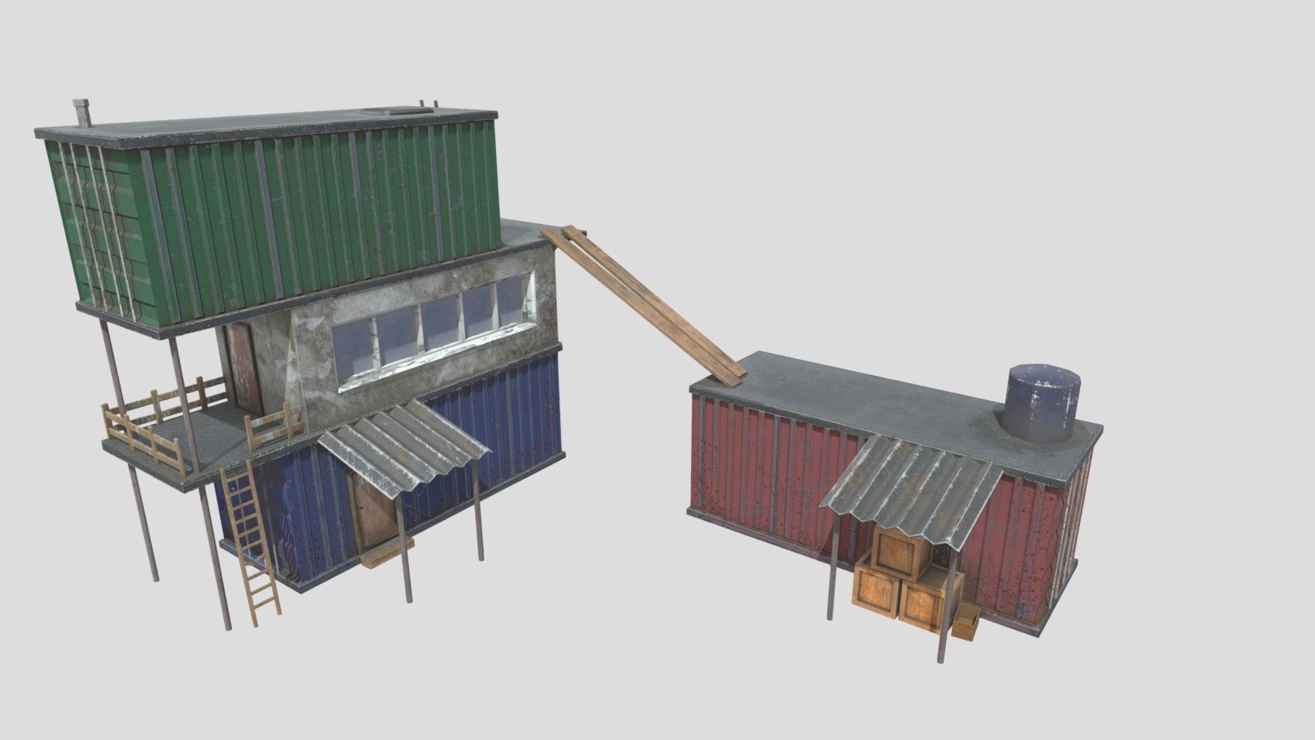 Cyberpunk Container Home 3D model by Sofie Petrov (sofiep) [53b9a09