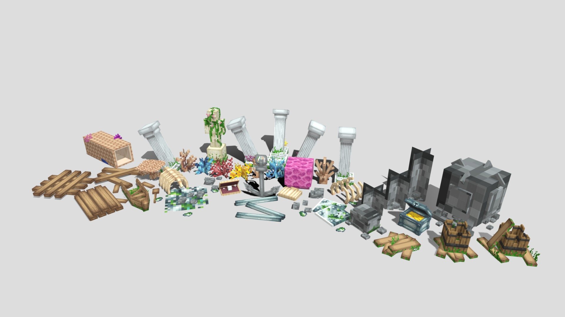 Underwater Furniture Pack Buy Royalty Free 3D model by EliteCreatures