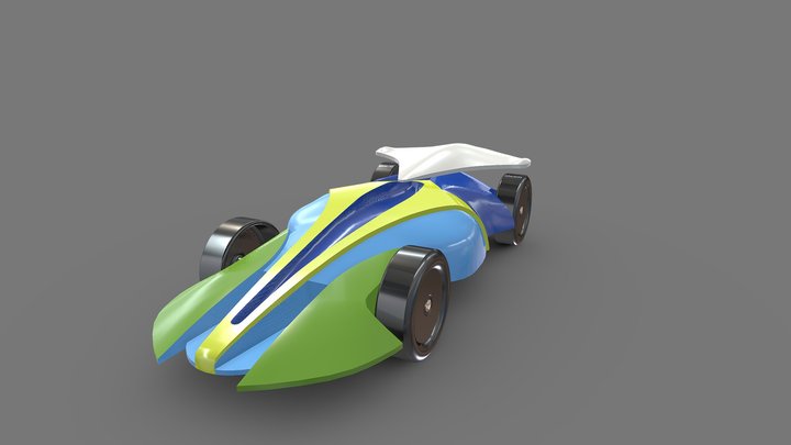 CNC Pinewood Car 3D Model
