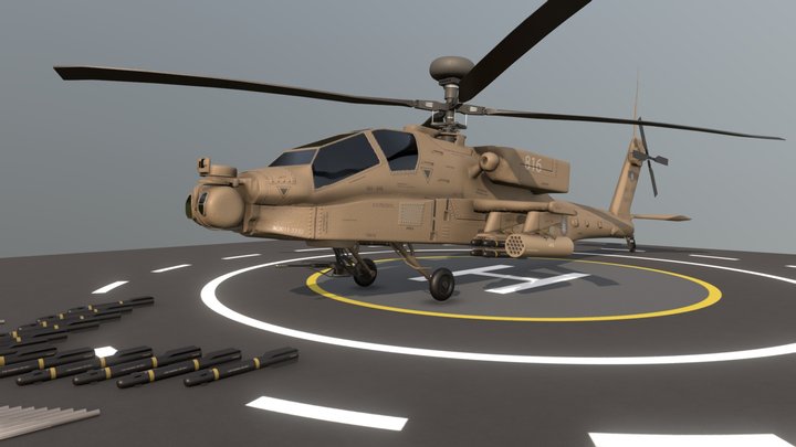 Boeing AH - 64E Apache Guardian 3D Model
