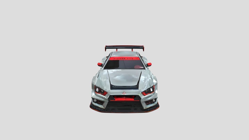 Modified white sports car