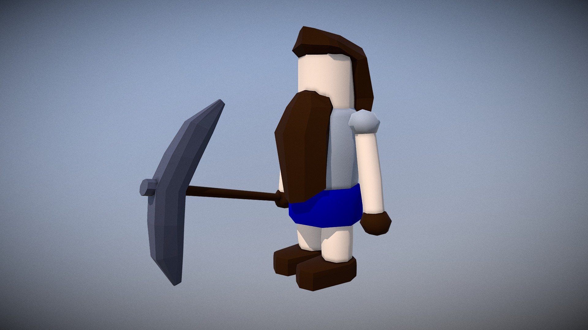 Low Poly Dwarf Miner (Rigged)