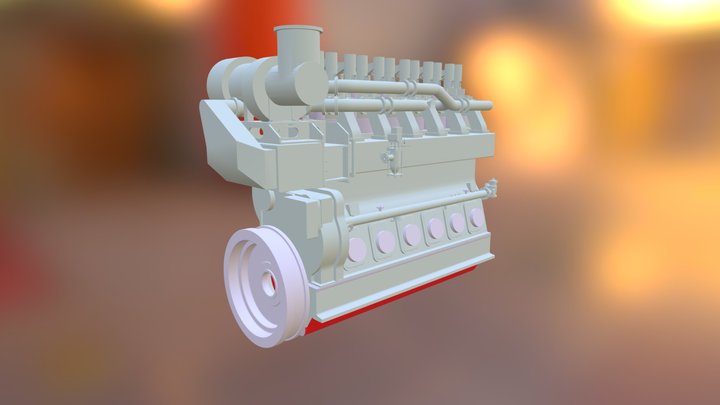 4-STROKE DIESEL ENGINE 3D Model