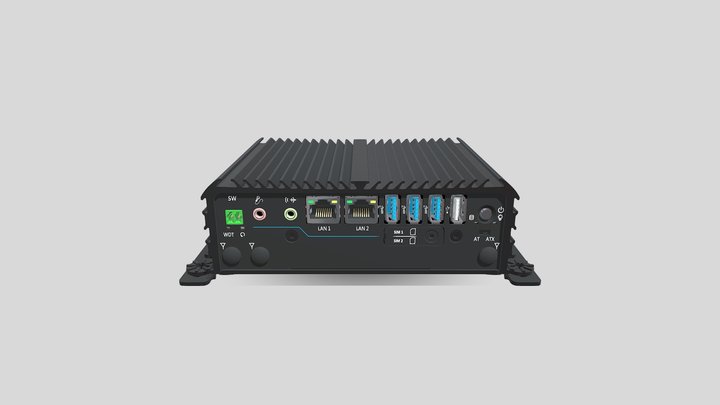 RCO-1000-EHL Fanless Mini PC 3D Model
