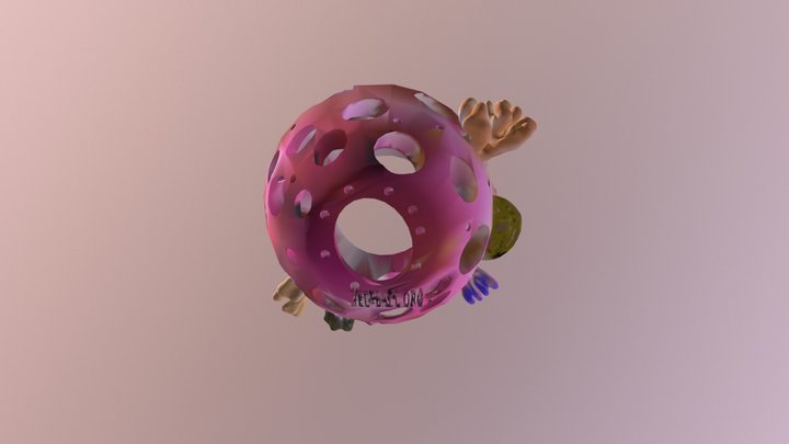 Reefball with coral colored 3D Model