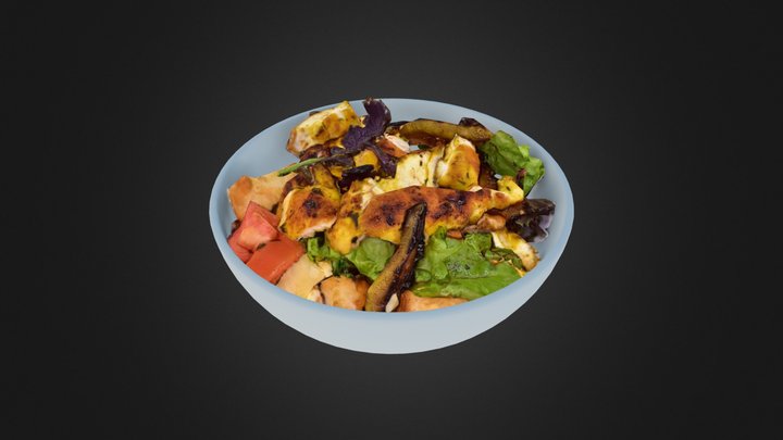 Sweet mustard chicken & caramelised pear salad 3D Model