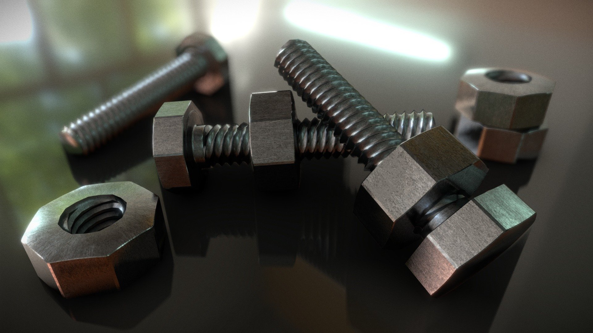 Nuts & Bolts (Photoreal Rendering Test) Download Free 3D model by