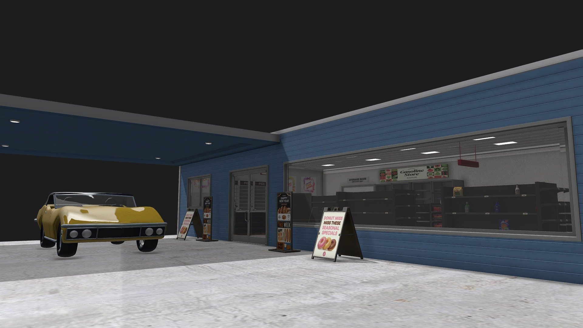 Road Side Gas Station - Download Free 3D model by local.yany [53c73cc ...