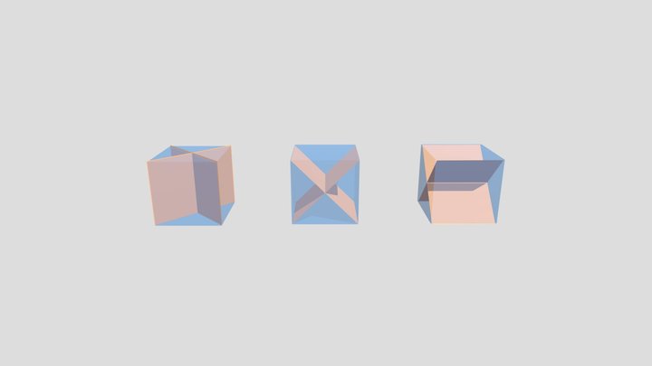 Planos de simetría del cubo 3D Model
