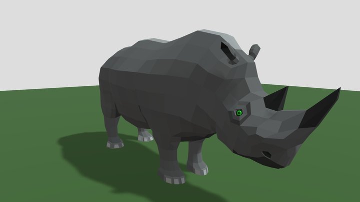 Low Poly Rhino Game Ready Free 3D model 3D Model