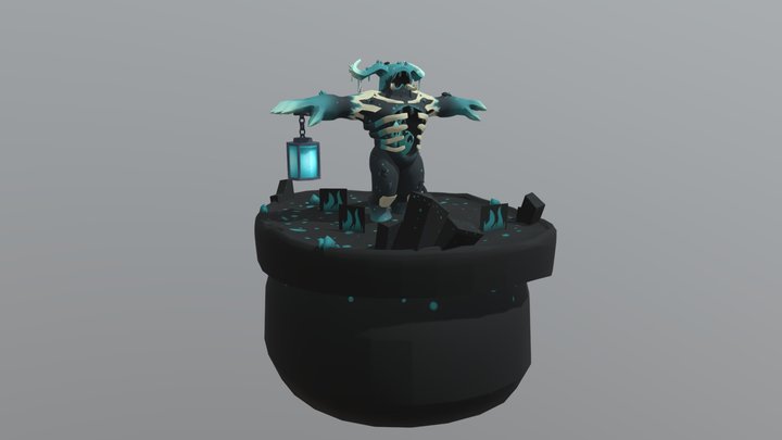 Stylized Minecraft Warden 3D Model