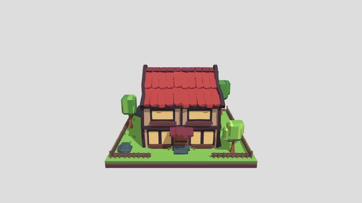 Low poly House to Roblox 3D Model