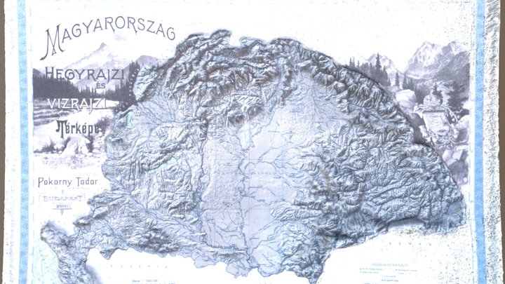 Magyarország dombortérkép 3D Model