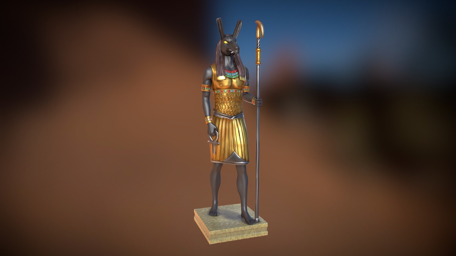 seth egyptian god statue