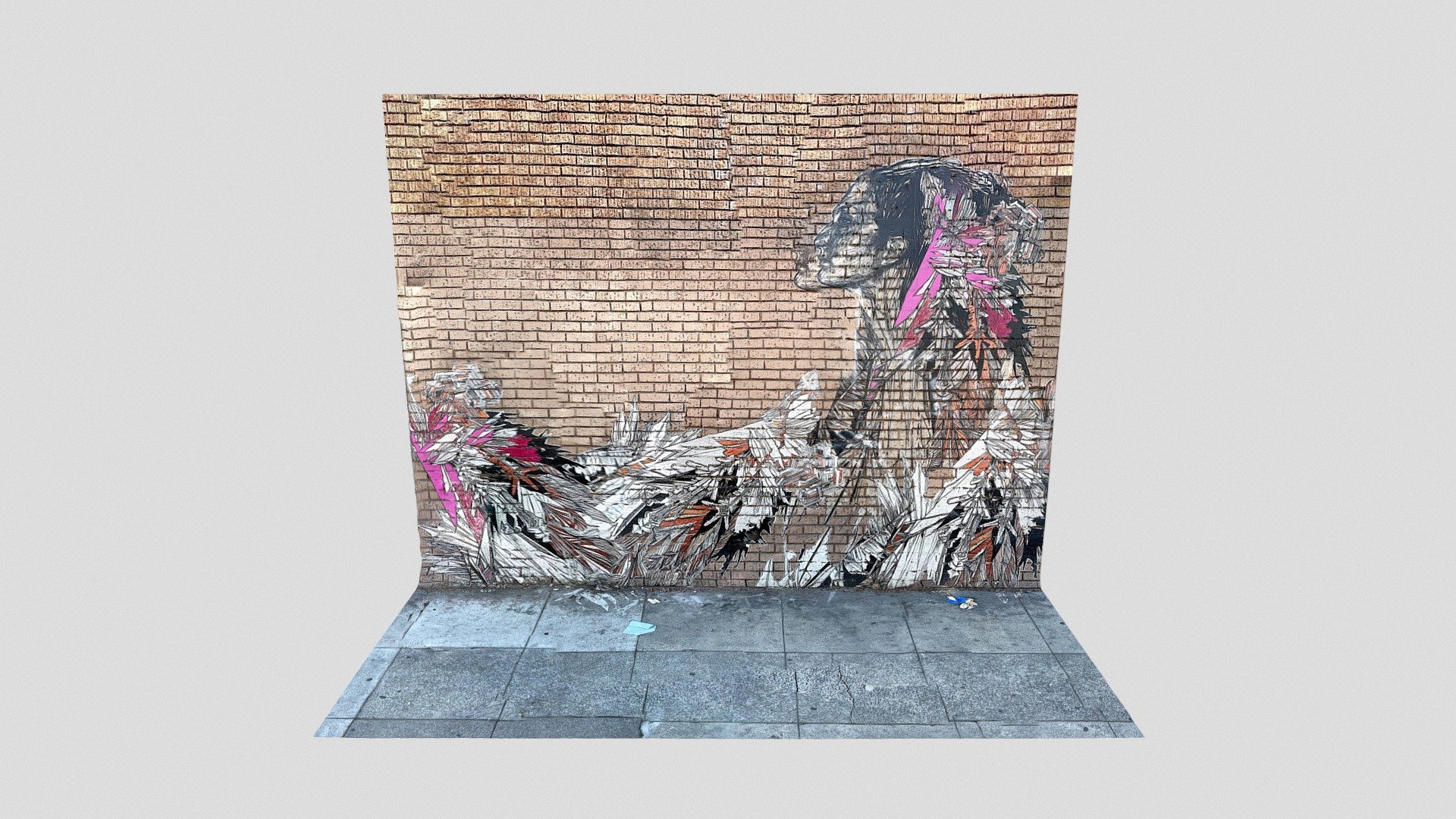 SF Street Art 1 - Woman on a brick wall