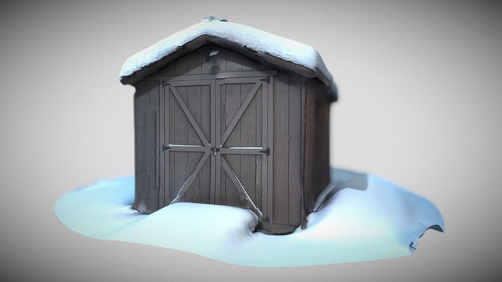 Cottage garden Shed in winter. 3D Model