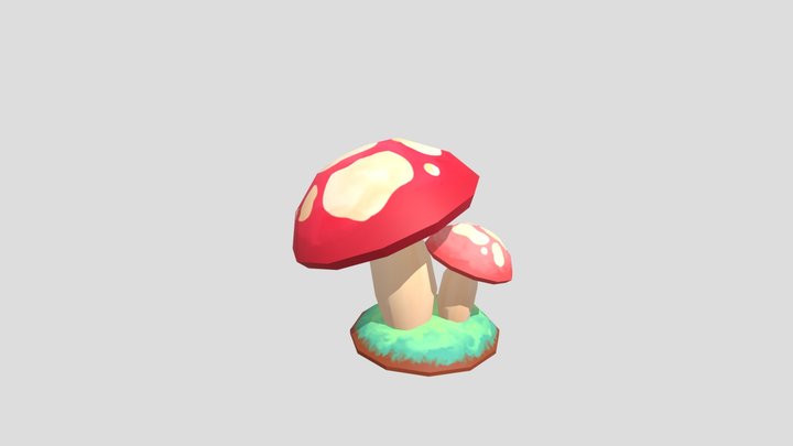 Low Poly Mushroom 3D Model