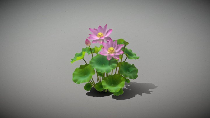 GA Free_101_Pink Lotus Flower Cluster