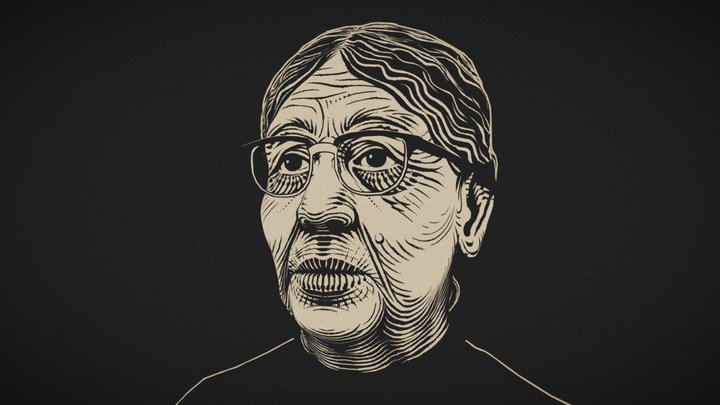 older woman with glasses 3D Model