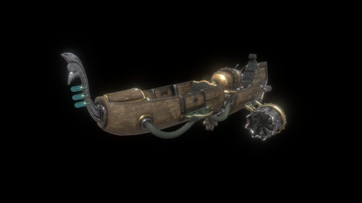 Steampunk Boat 3D Model