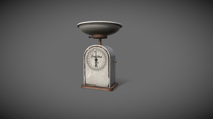 Vintage Kitchen Mechanical Scales 3D Model