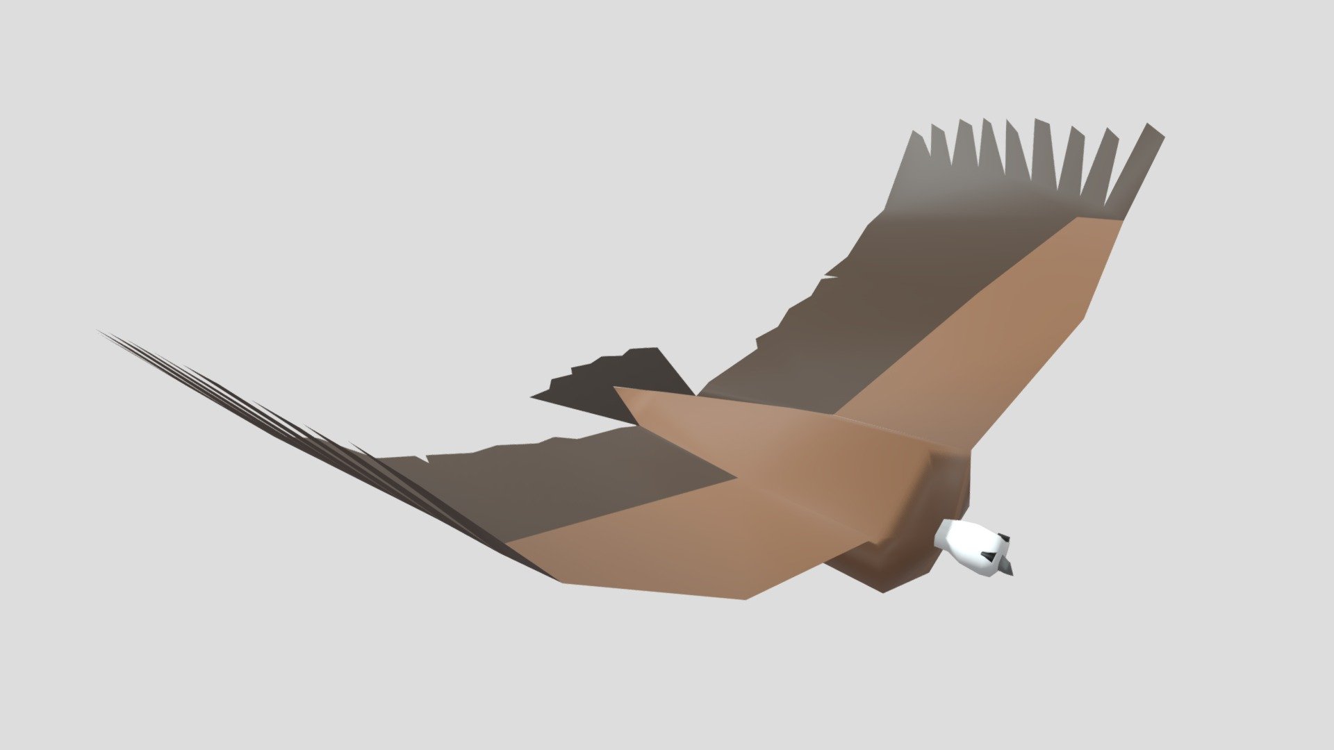 Buitre del Himalaya, animado, low poly, smooth.