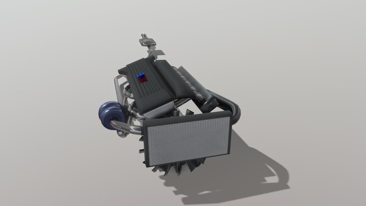 6 cylinder turbo-engine 3D Model