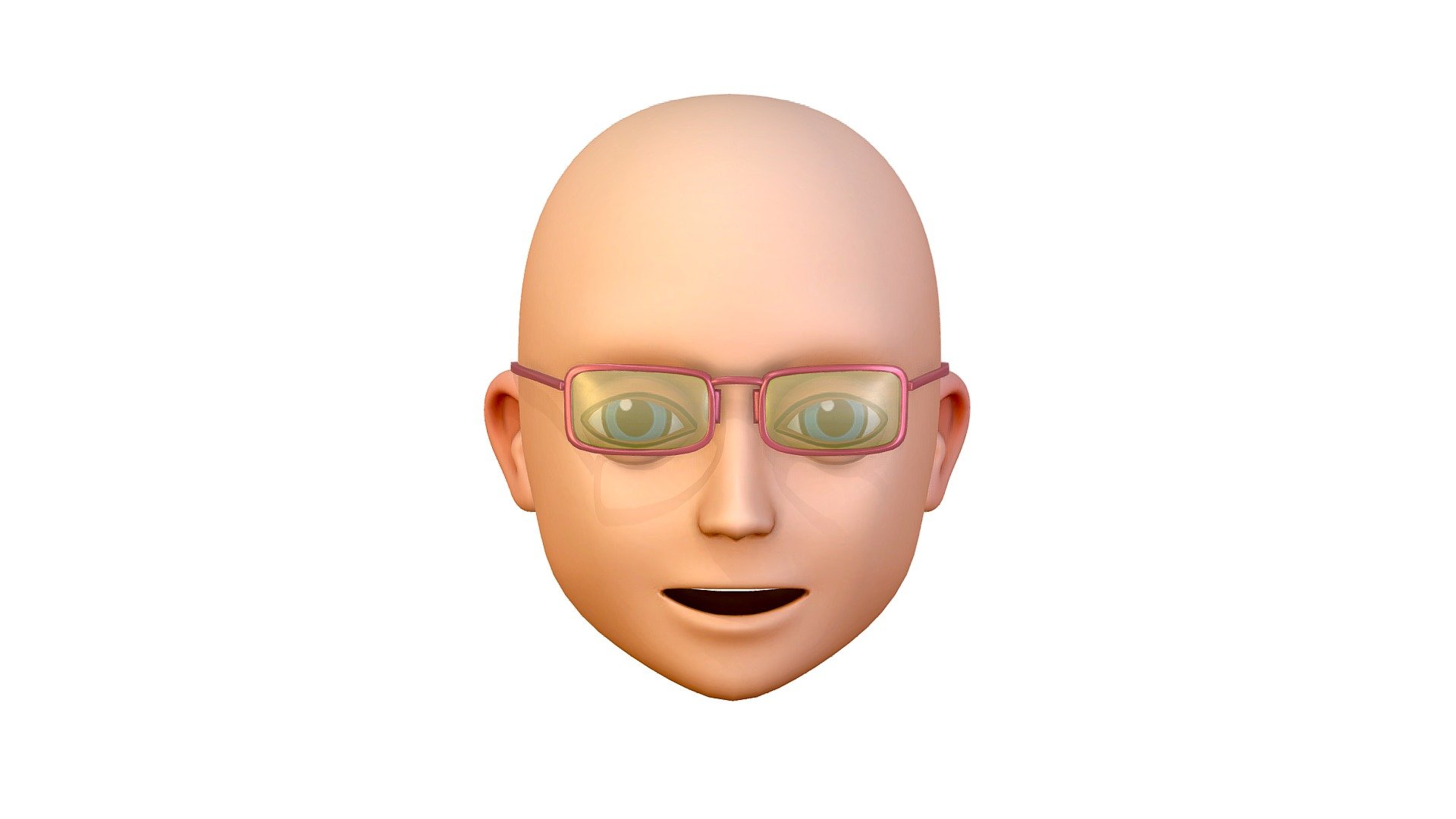 Pink Glasses Young Man Boy Bald Head Icon - Buy Royalty Free 3D model by  Oleg Shuldiakov (@olegshuldiakov) [53d67c1] - Sketchfab Store