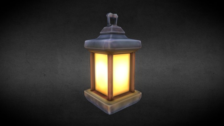 Lantern hand painted style 3D Model