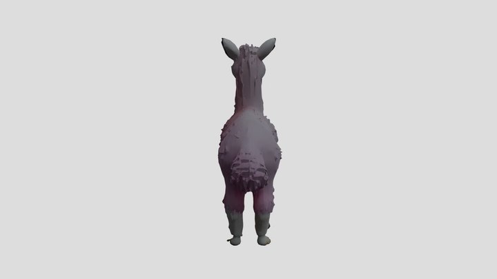 pinkes Alpaka 3D Model
