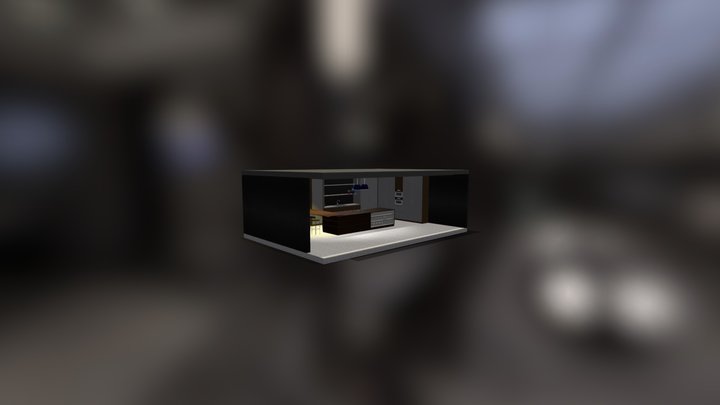 01-Cocina Luxend madera con negro 3D Model