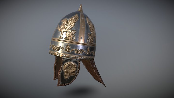 Dacian helmet Trajan column 3D Model