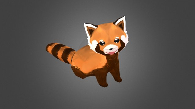 Low Poly Red Panda 3D Model