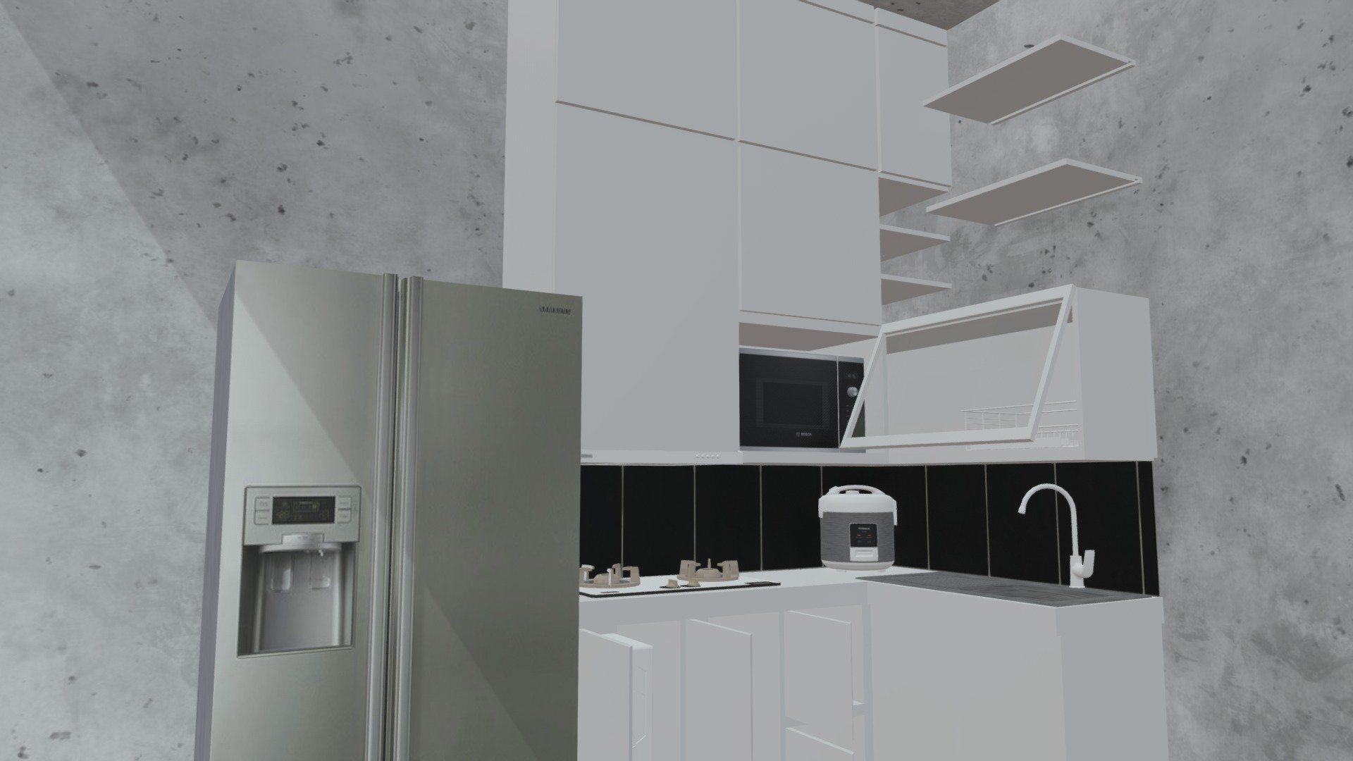 BW Kitchen Set - 3D model by di_nao [53dc923] - Sketchfab