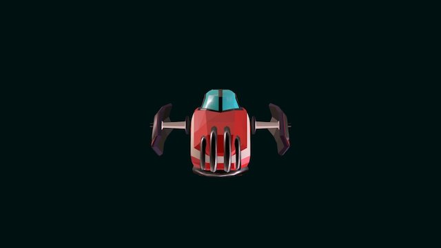Low-poly Spaceship 3 3D Model