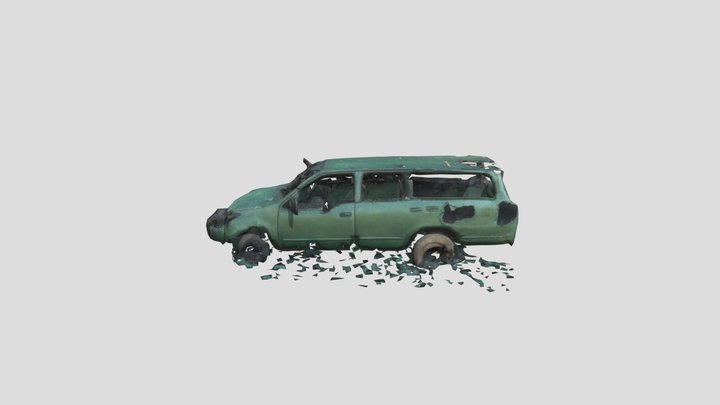 charred apocalyptic car 3D Model