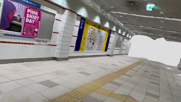 横浜駅の壁 3D Model